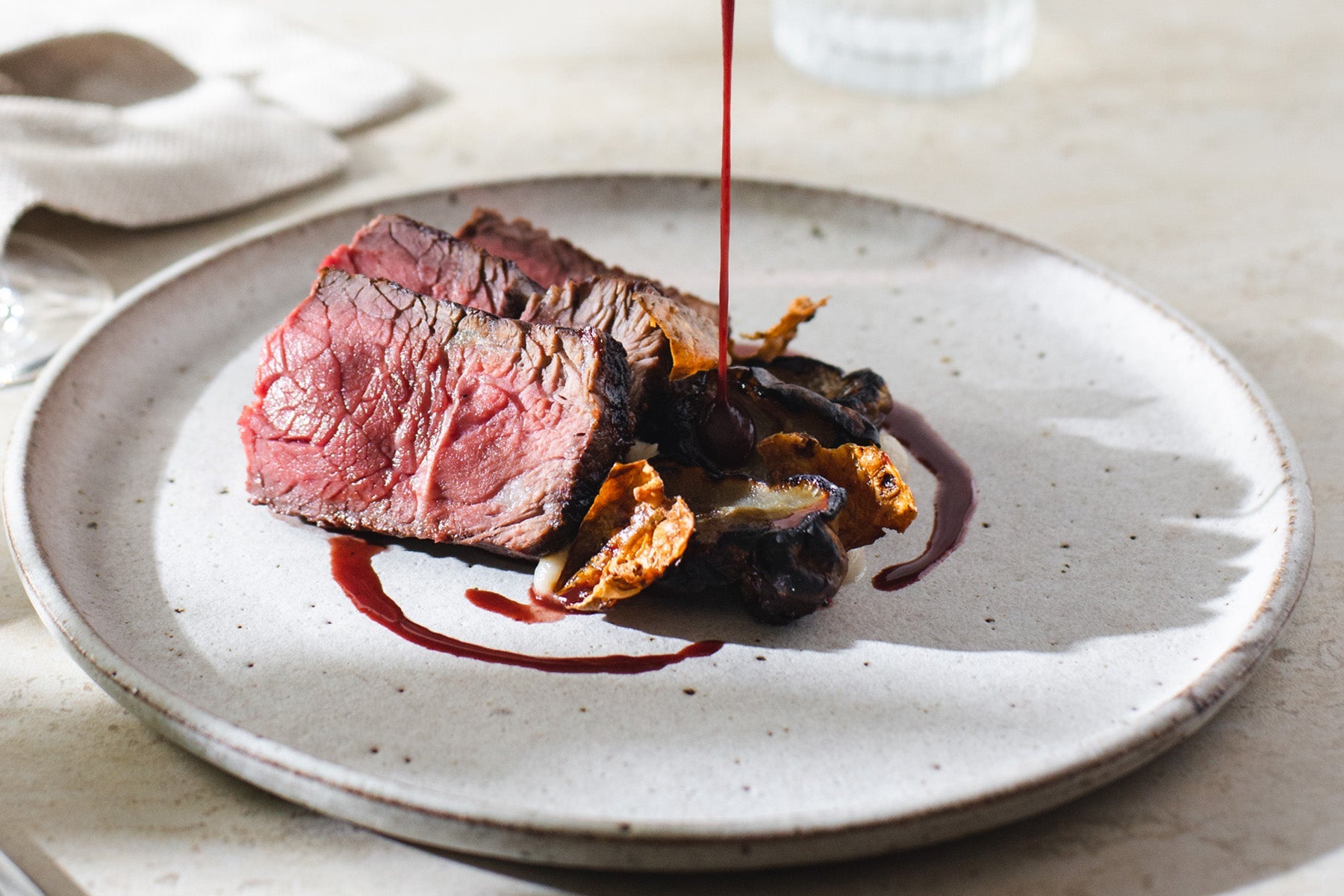 Sirloin with Jerusalem Artichoke